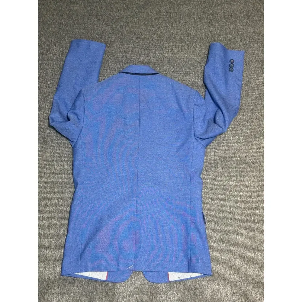 TOMMY HILFIGER Big Boys Textured & Stretch Suit Jacket Only Medium Blue- Size 12